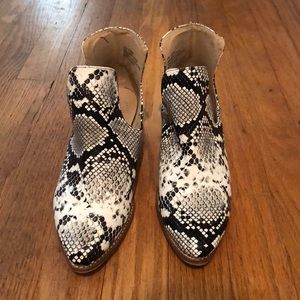 snake skin ankle boots